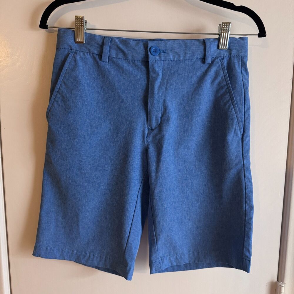 Boys 16 Vineyard Vines Blue Performance Chino Shorts 9" Inseam Lightweight EUC